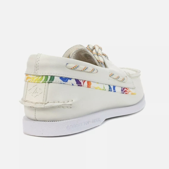 Sperry White Rainbow Boat Shoes, Exclusive Pride Edition unisex 10.5 M 12 W NIB - Picture 13 of 15